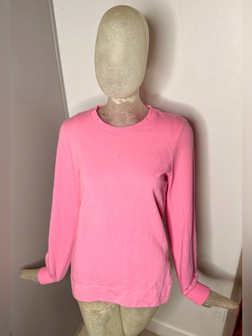 ME+EM Bubblegum Pink Long-Sleeve Crewneck Top. Size 4